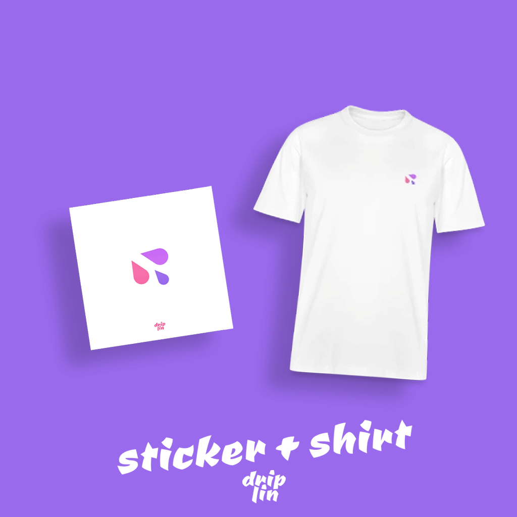 drip lin - splash | Sticker & Shirt Combo